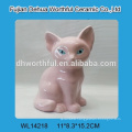 Brown ceramic fox figurine for home decoration